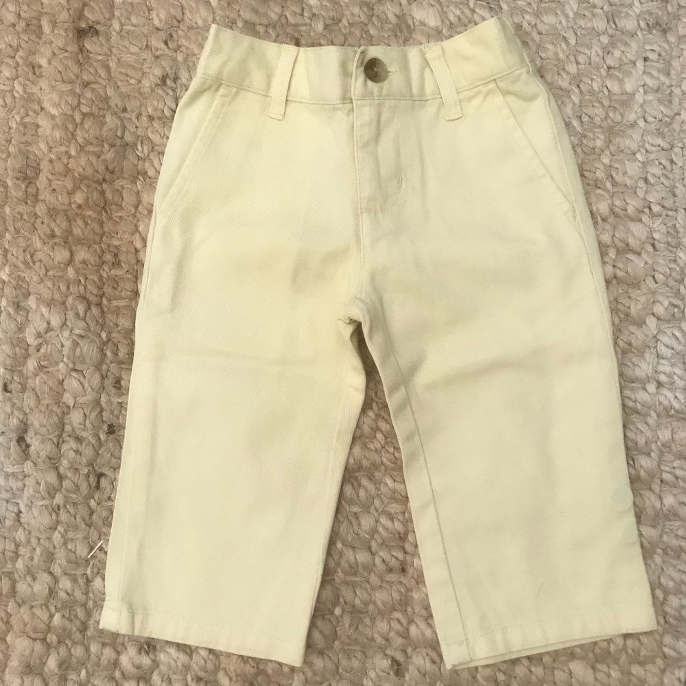 Janie and Jack Infant Yellow Oxford Cotton Pants